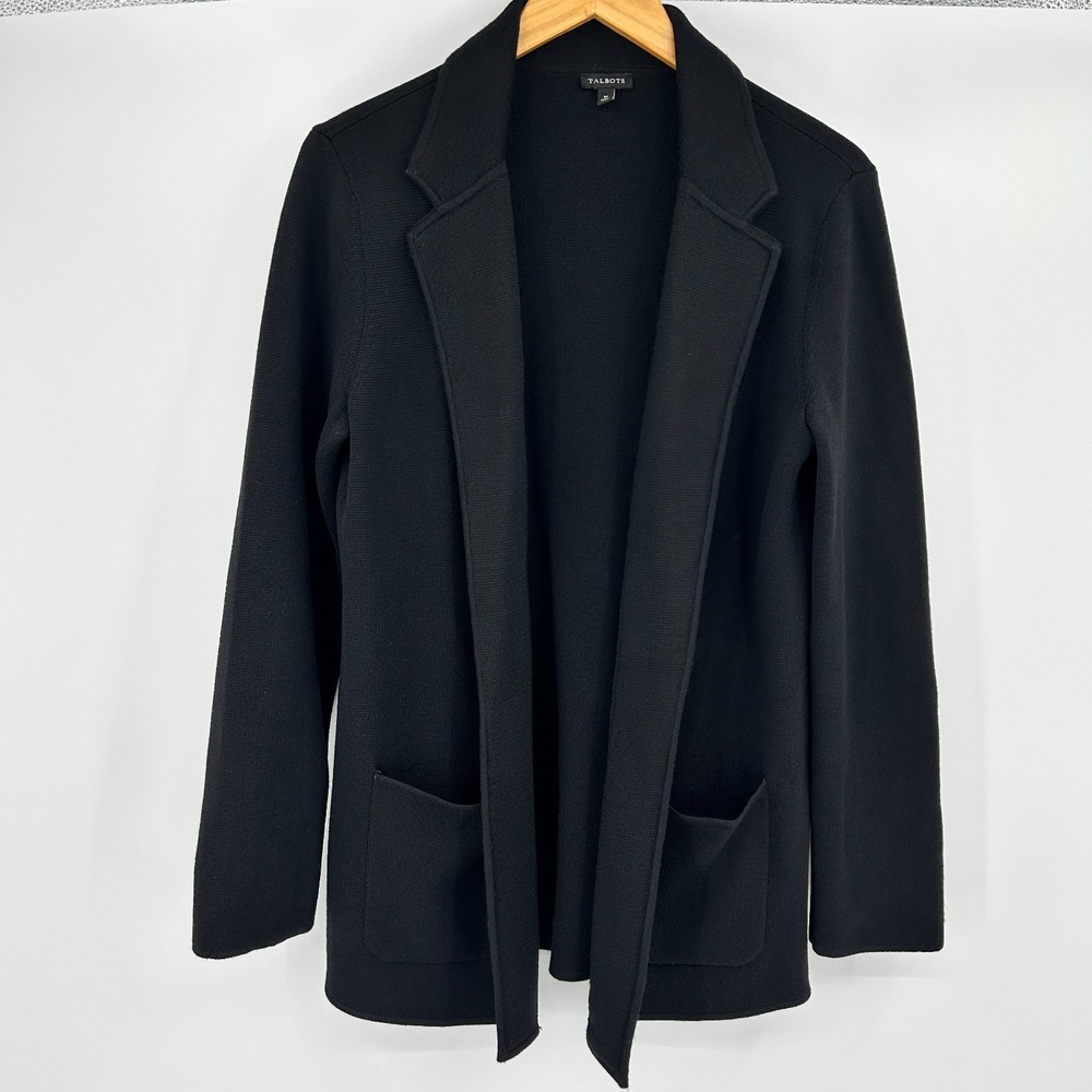 Talbots Quiet Luxury Wool Blend Sweater Blazer Womens M Preppy Capsule Soft